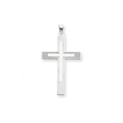 14K Weißgold Weißes Kreuz Charm