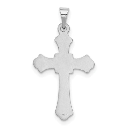 14K Weißgold Kreuz-Charm mit Kreuzblütenenden