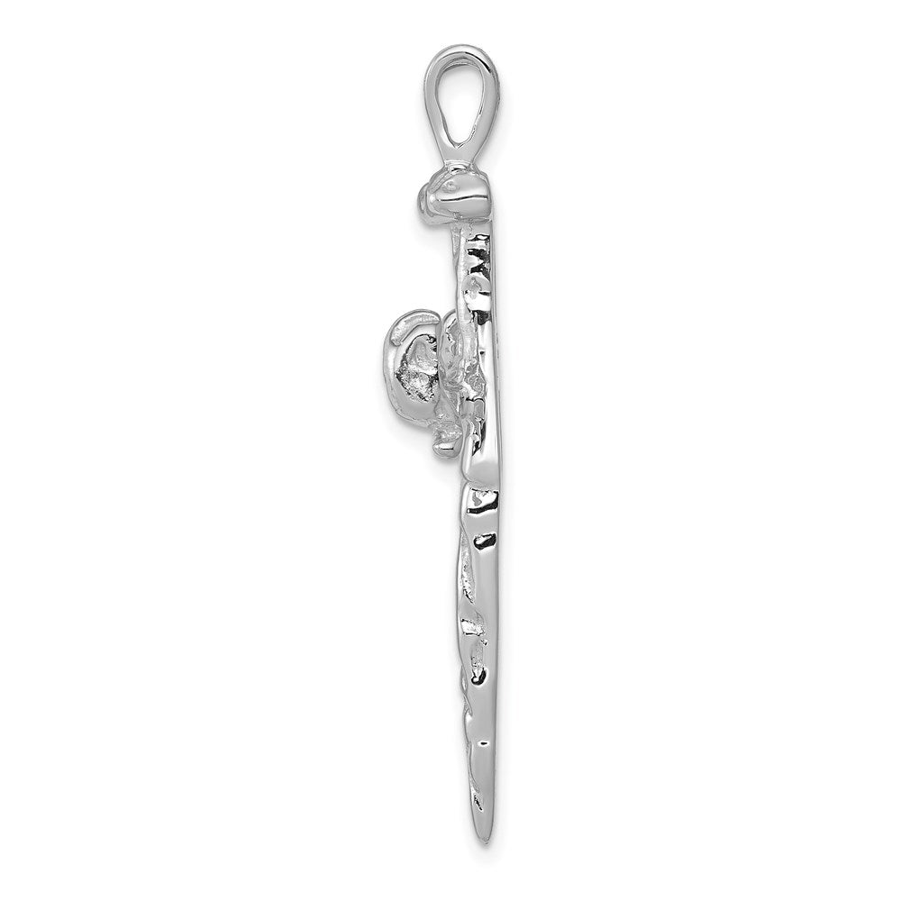 14K Weißgold Nagelkreuz-Charm