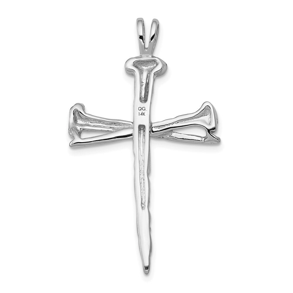 14K Weißgold Nagelkreuz-Charm