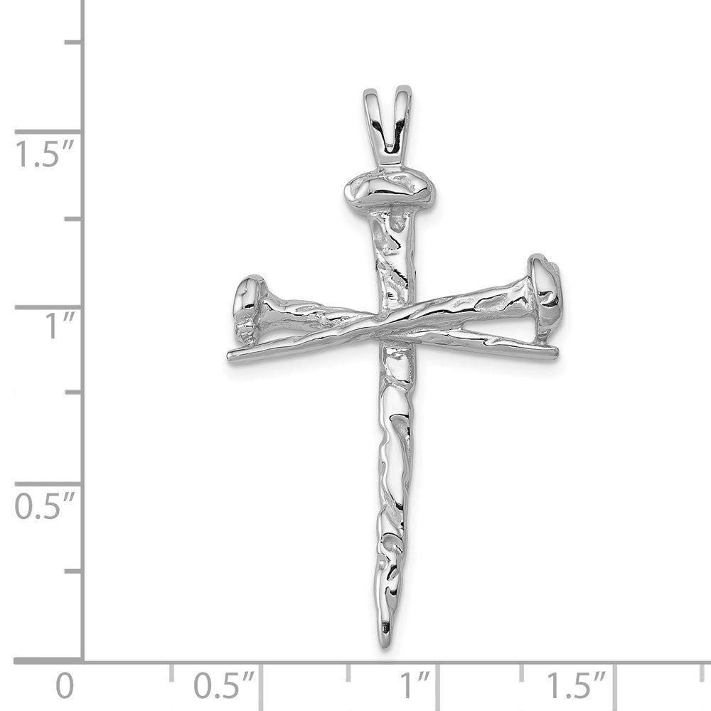 14K Weißgold Nagelkreuz-Charm