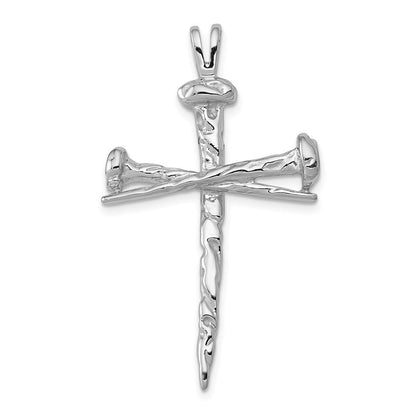 14K Weißgold Nagelkreuz-Charm
