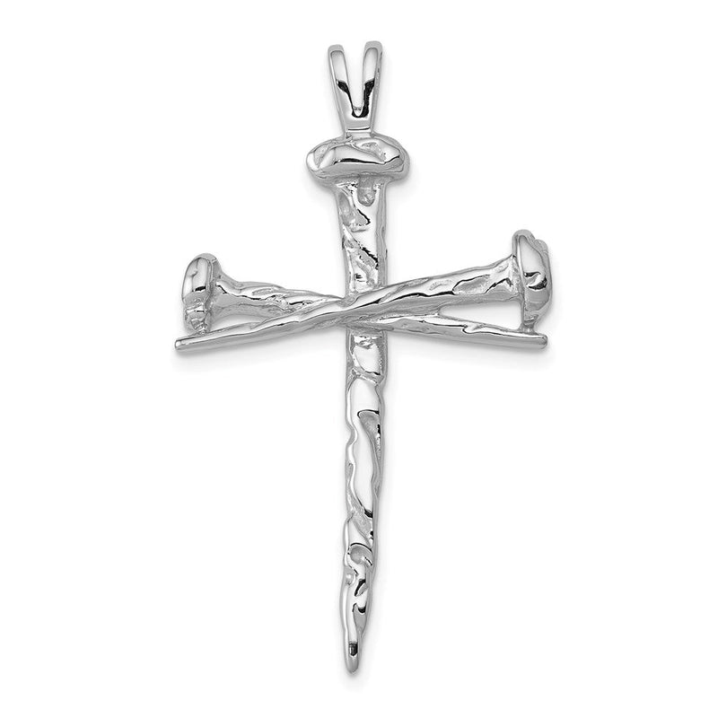 14K Weißgold Nagelkreuz-Charm