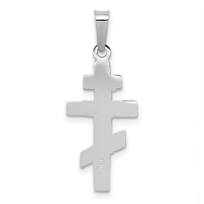 14 Karat Weißgold Orthodoxes Kreuz Charm