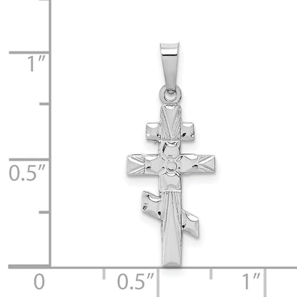 14 Karat Weißgold Orthodoxes Kreuz Charm