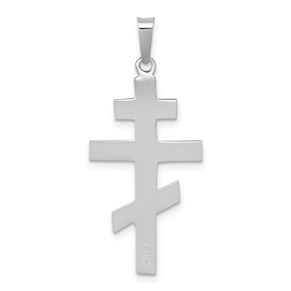 14K Weißgold Anhänger Ostorthodoxes Kreuz