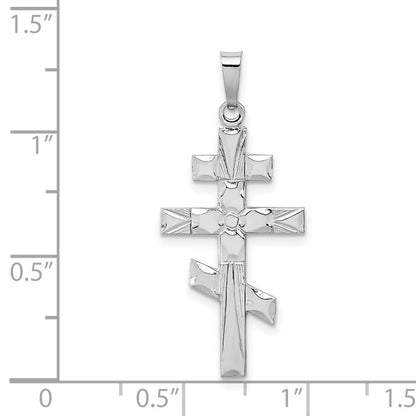 14K Weißgold Anhänger Ostorthodoxes Kreuz
