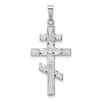 14K Weißgold Anhänger Ostorthodoxes Kreuz