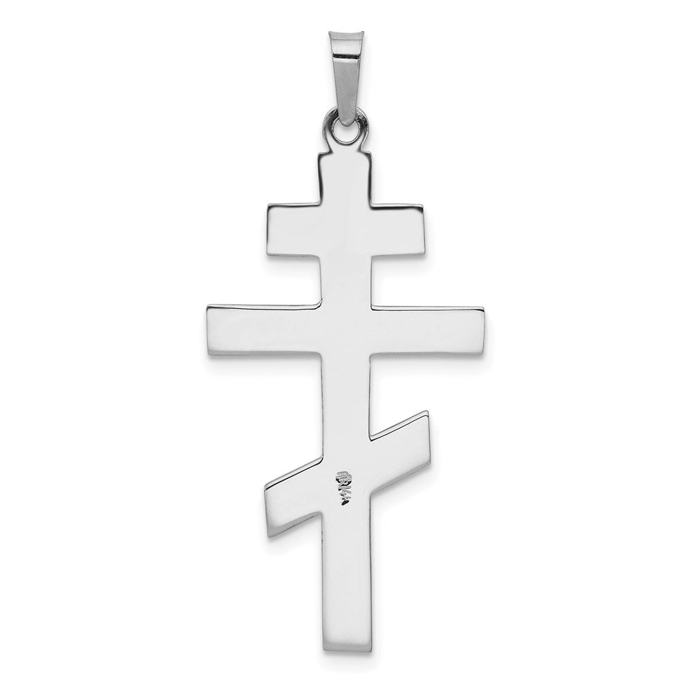14K Weißgold Ostorthodoxes Kreuz Anhänger