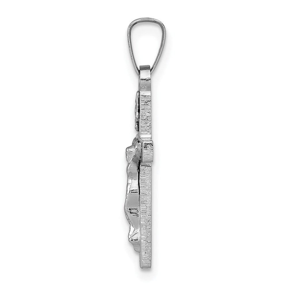 14K Weißgold INRI Kruzifix-Charm