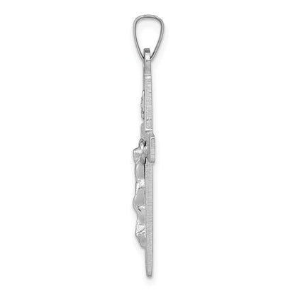 INRI-Kruzifix-Charm aus 14K Weißgold
