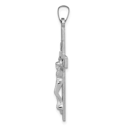 14K Weißgold INRI Kruzifix-Charm
