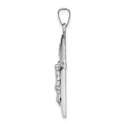 14K Weißgold INRI Kruzifix-Charm