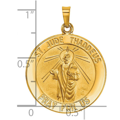 14K Gelbgold 14K Saint Jude Medaille Hohl Anhänger