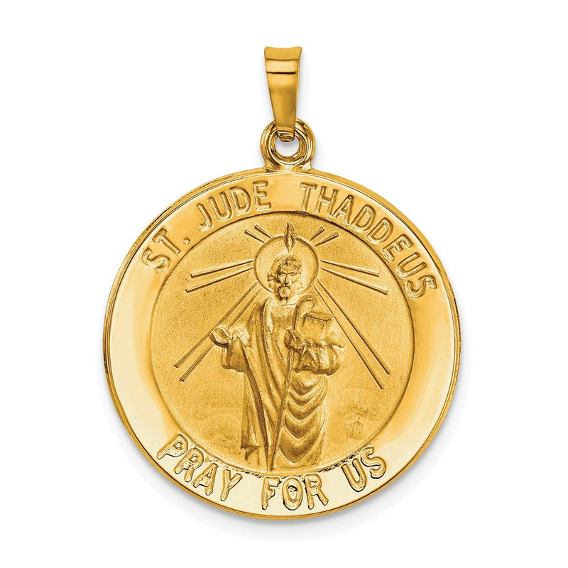 14K Gelbgold 14K Saint Jude Medaille Hohl Anhänger