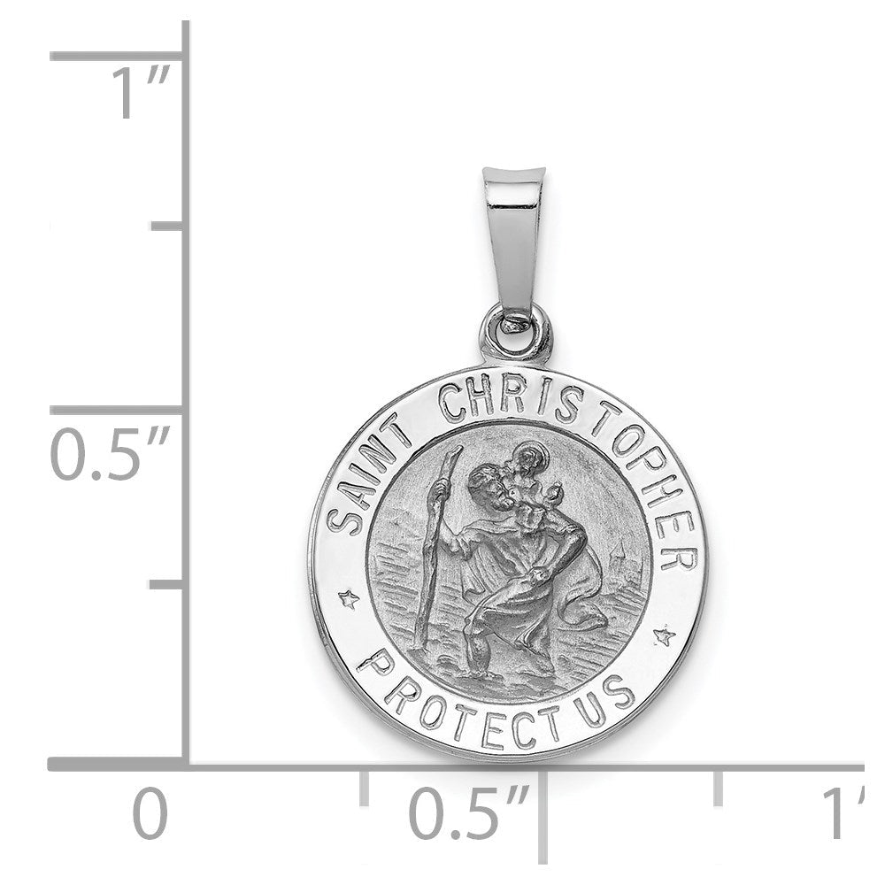 14K Weißgold Sankt Christophorus Medaille Charm