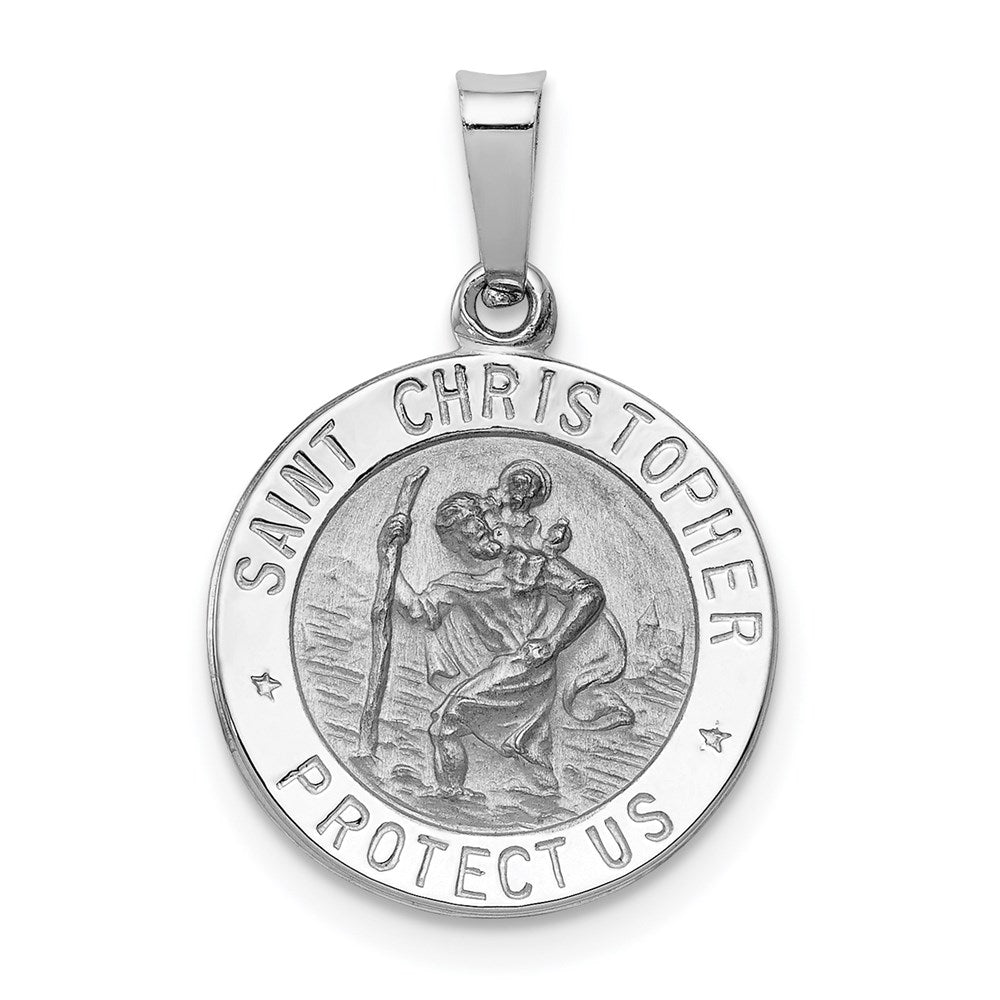 14K Weißgold Sankt Christophorus Medaille Charm
