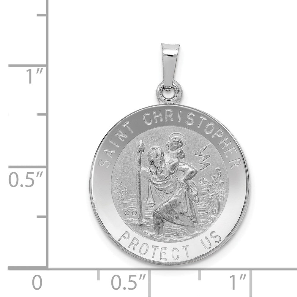 14K Weißgold Sankt-Christophorus-Medaille-Anhänger