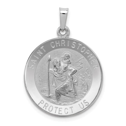 14K Weißgold Sankt-Christophorus-Medaille-Anhänger