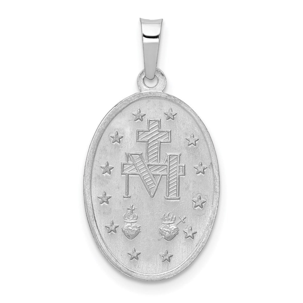 14K Weißgold Wundertätig Medaille