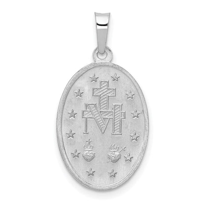 14K Weißgold Wundertätig Medaille