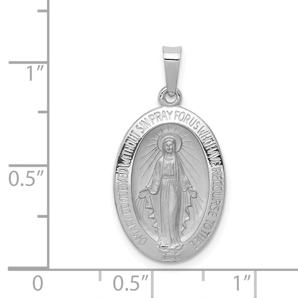 14K Weißgold Wundertätig Medaille
