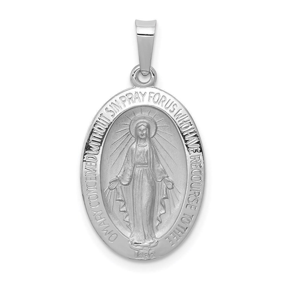 14K Weißgold Wundertätig Medaille