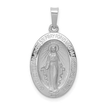 14K Weißgold Wundertätig Medaille