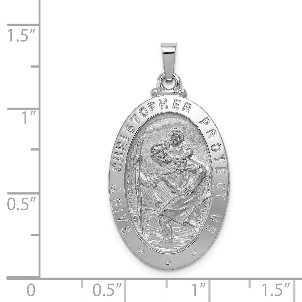14K Weißgold Sankt-Christophorus-Medaille-Anhänger
