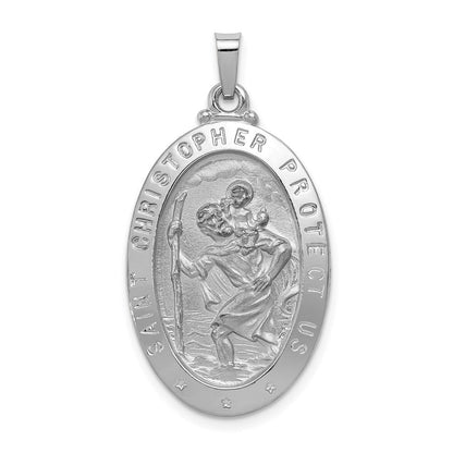 14K Weißgold Sankt-Christophorus-Medaille-Anhänger