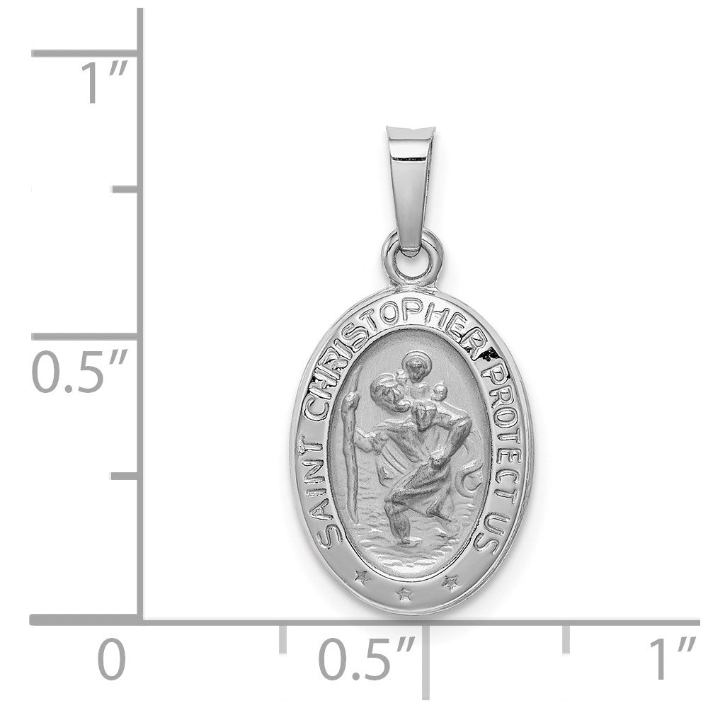 14k Weißgold Sankt Christopher Medaille Charm