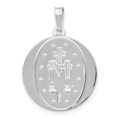 14K Weißgold Wundertätig Medaille