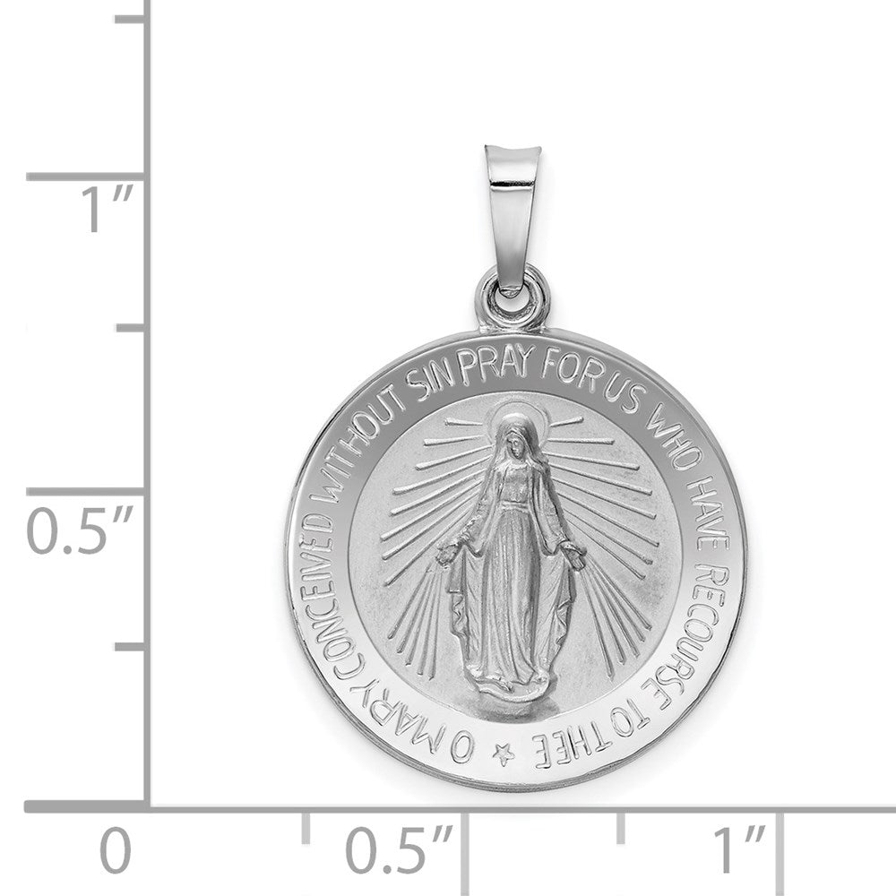 14K Weißgold Wundertätig Medaille