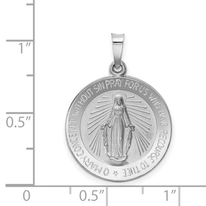 14K Weißgold Wundertätig Medaille