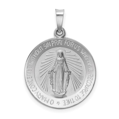 14K Weißgold Wundertätig Medaille