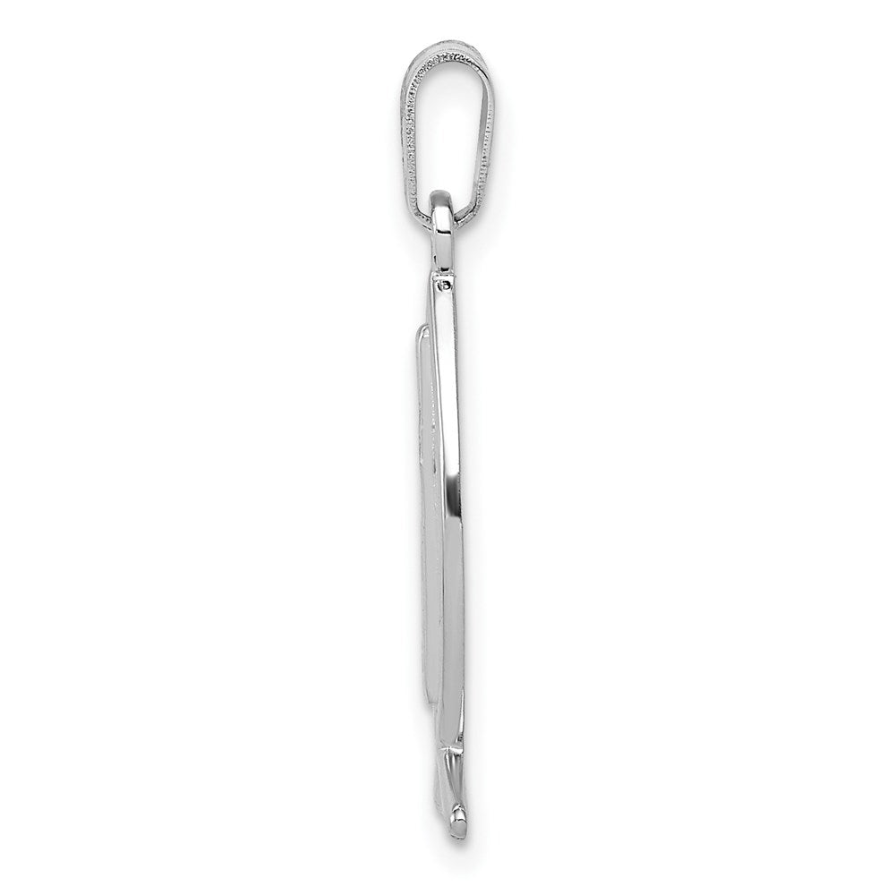 14K Weißgold Kreuz Ichthys Fisch Anhänger