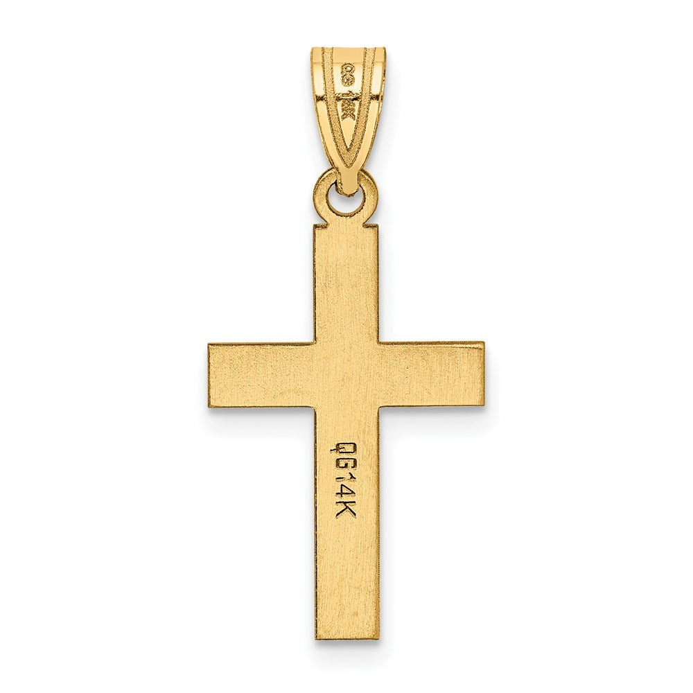 14K Gelbgold Polierter Kreuz-Charm