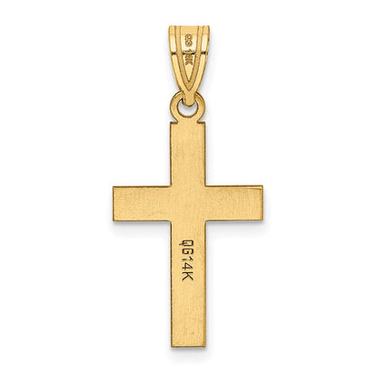 14K Gelbgold Polierter Kreuz-Charm
