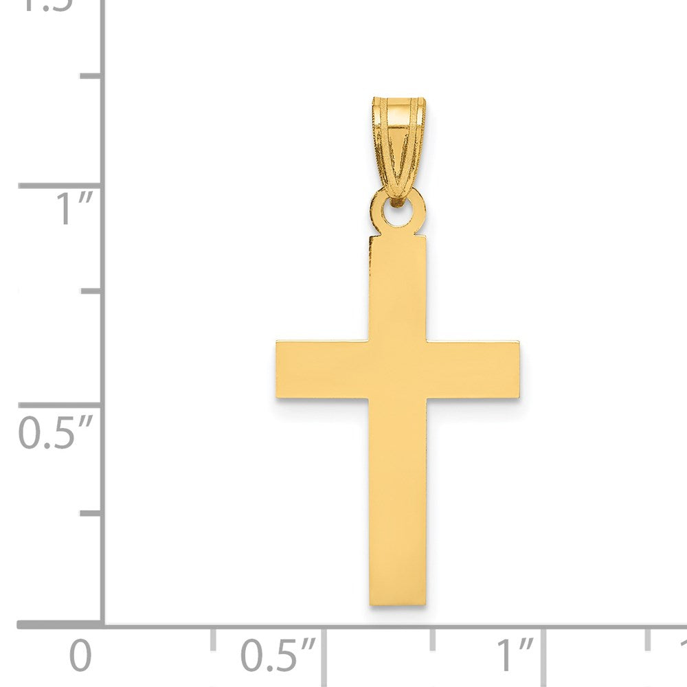 14K Gelbgold Polierter Kreuz-Charm