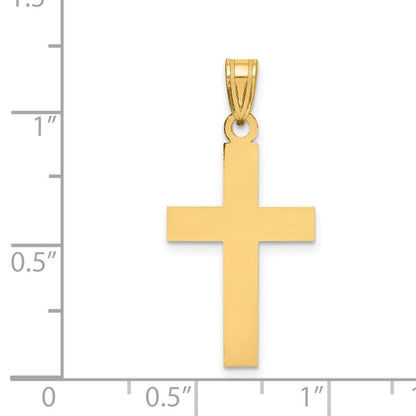 14K Gelbgold Polierter Kreuz-Charm