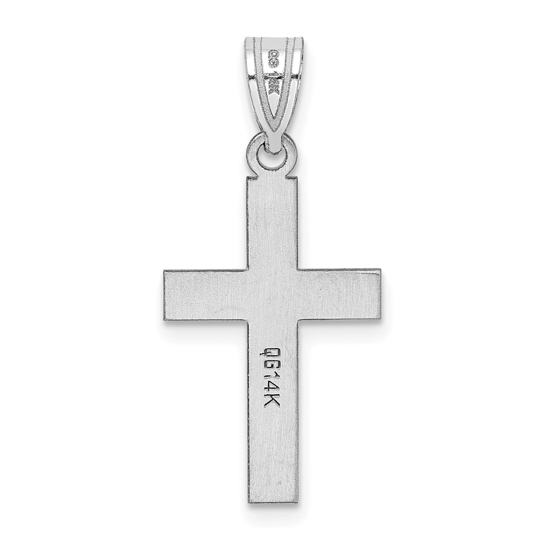 Polierter Kreuz-Charm aus 14K Weißgold