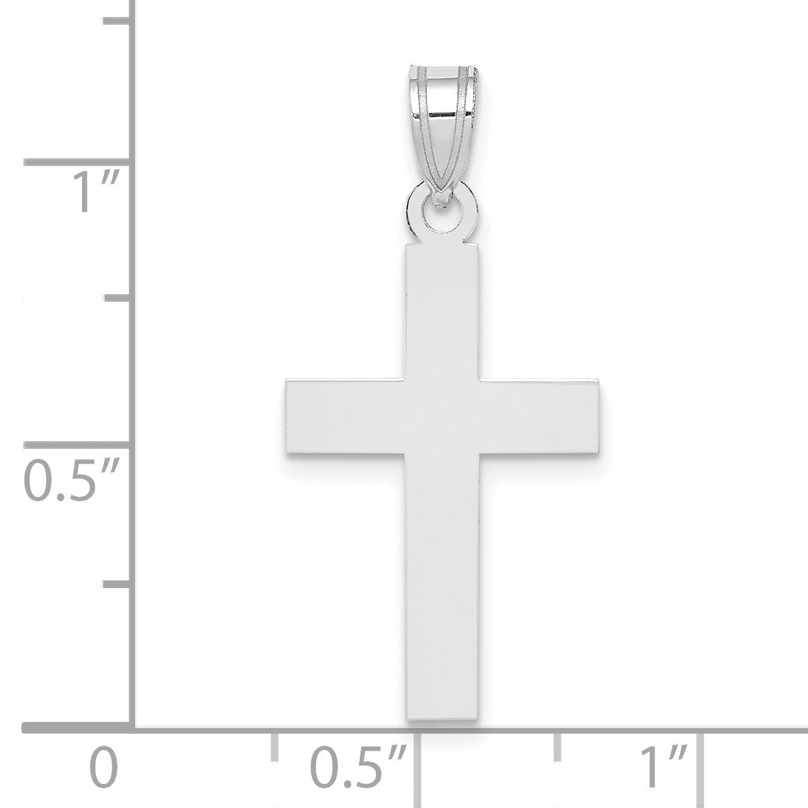 Polierter Kreuz-Charm aus 14K Weißgold
