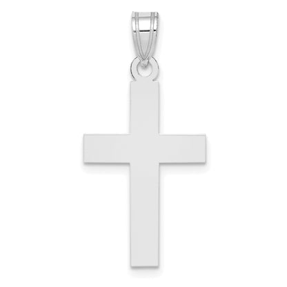 Polierter Kreuz-Charm aus 14K Weißgold