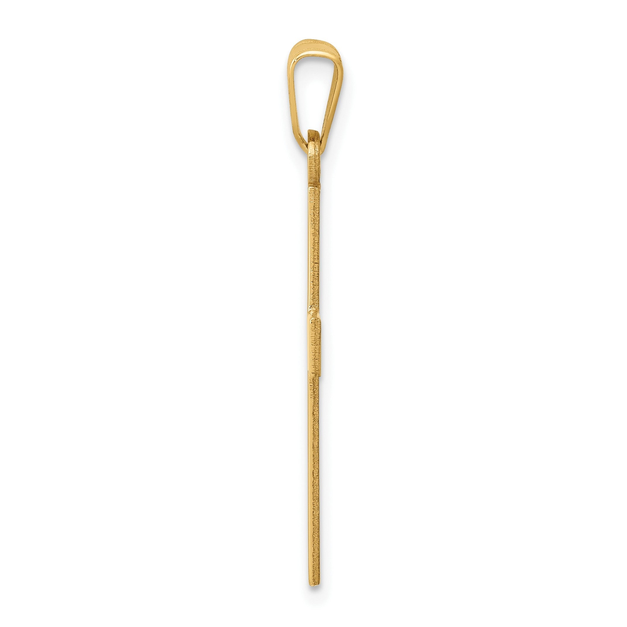 14K Gelbgold Poliertes Kreuz Charm