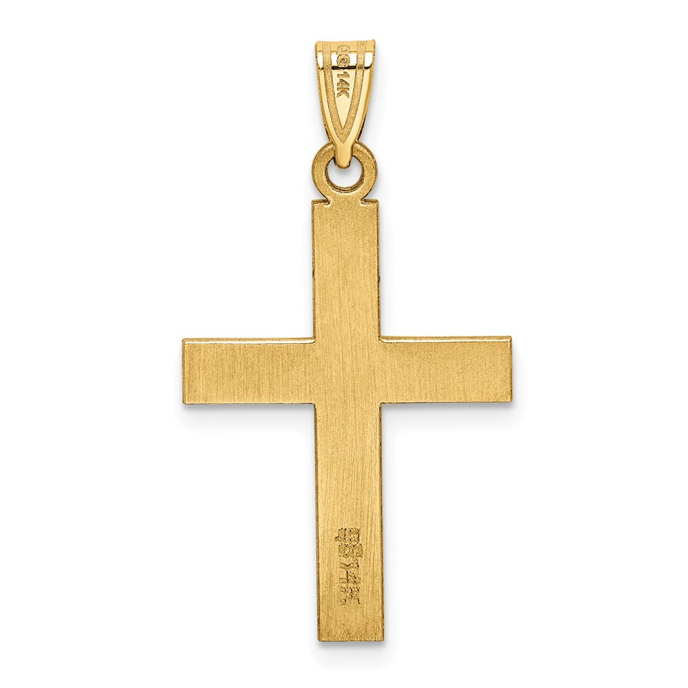 14K Gelbgold Poliertes Kreuz Charm