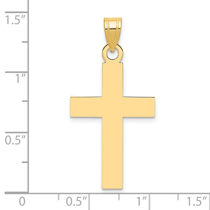 14K Gelbgold Poliertes Kreuz Charm