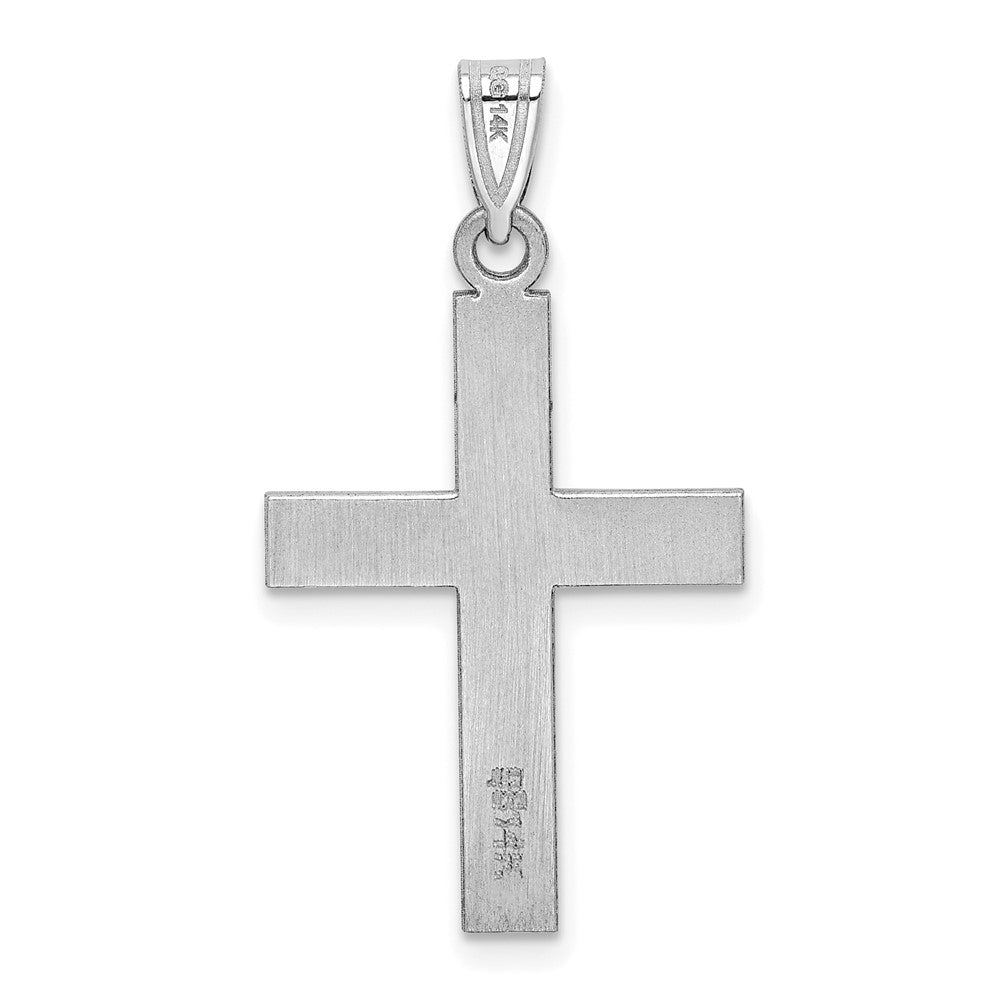 14K Weißgold 14K Weißgold Poliert Kreuz Charm