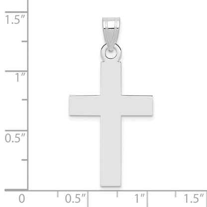 14K Weißgold 14K Weißgold Poliert Kreuz Charm
