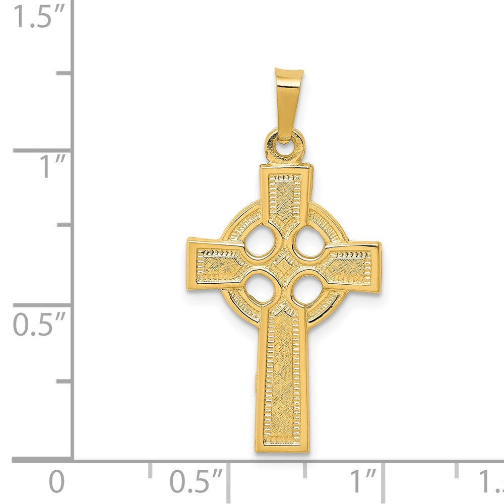 14K Gelbgold Keltisches Kreuz Charm