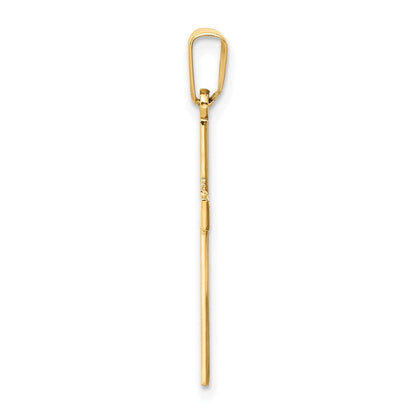 14K Gelbgold Polierter Lasergravierter Kreuz-Charm